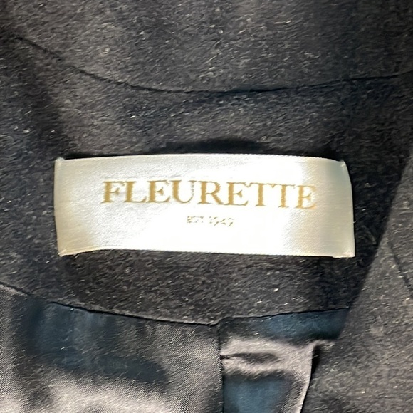 Fleurette Black Wool Cashmere Button Front Winter Coat Longline - Picture 13 of 14